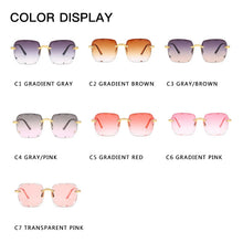 Load image into Gallery viewer, Square Rimless Sunglasses Women  Brand Designer Summer Red Glasses Sun glasses For Men UV400 Shades Oculos