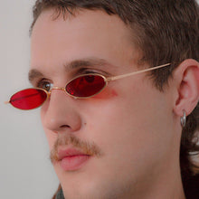 Load image into Gallery viewer, small oval sunglasses for men male retro metal frame yellow red vintage small round sun glasses for women