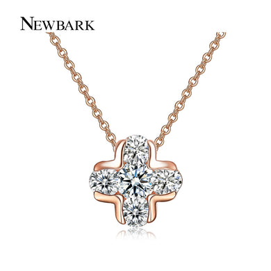 Classic Cross Design Pendant Necklaces AAA CZ Inlayed Women Necklace Rose Gold Color Fashion Jewelry Gifts