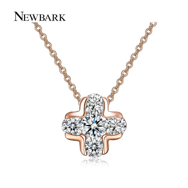 Classic Cross Design Pendant Necklaces AAA CZ Inlayed Women Necklace Rose Gold Color Fashion Jewelry Gifts