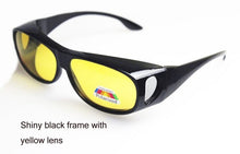 Load image into Gallery viewer, NIGHT VISION Polarized wraparound Glasses Sunglasses fit over eyeglass