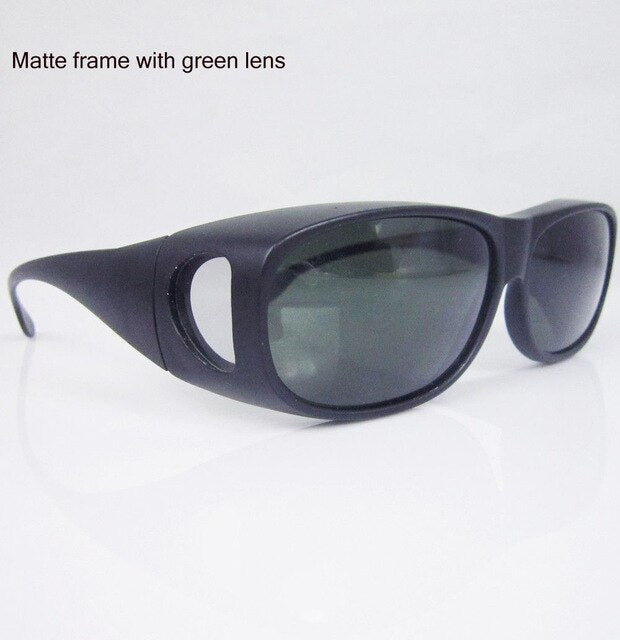 NIGHT VISION Polarized wraparound Glasses Sunglasses fit over eyeglass