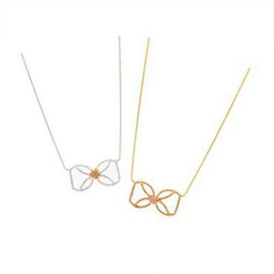 NK427 Minimalist Collar Collier Vintage Bow Bowknot Pendant Clavicle Necklaces For Women Wedding Jewelry Chain Collares