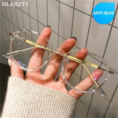 NLAJIZTY Occhiali da vista da donna trasparenti Occhiali da vista da uomo Occhiali da computer Montatura per occhiali Mtopia con lenti ottiche trasparenti anti blu 