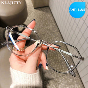 NLAJIZTY Women Transparent Spectacle Eyeglasses Man Computer Glasses Frame Anti Blue Optical Clear Lens Mtopia Glasses