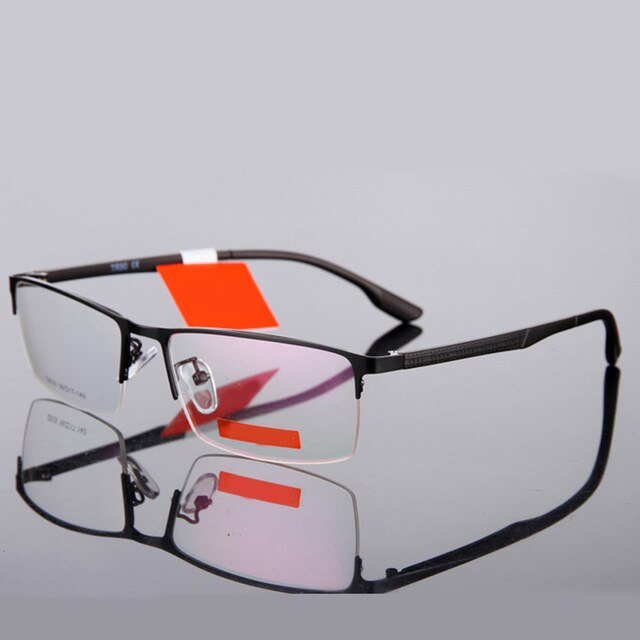 NO.ONEPAUL Eyeglasses Male Half Optical Frame Glasses Frame Men Titanium Glasses Frame Ultralight Square Eye Myopia Prescription