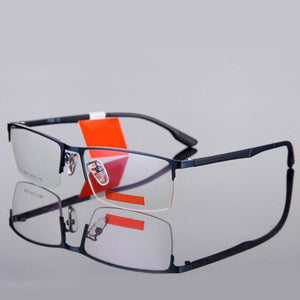 NO.ONEPAUL Eyeglasses Male Half Optical Frame Glasses Frame Men Titanium Glasses Frame Ultralight Square Eye Myopia Prescription