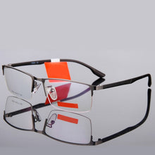 Load image into Gallery viewer, NO.ONEPAUL Eyeglasses Male Half Optical Frame Glasses Frame Men Titanium Glasses Frame Ultralight Square Eye Myopia Prescription