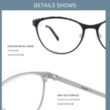 Load image into Gallery viewer, NONOR Classic Optical Glasses Cat Eye Metal Frames For Women очки для зрения Designer Eyeglasses Black Blend Spectacles