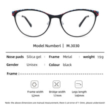 Load image into Gallery viewer, NONOR Classic Optical Glasses Cat Eye Metal Frames For Women очки для зрения Designer Eyeglasses Black Blend Spectacles