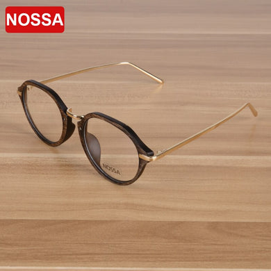 NOSSA Brand Oval Glasses Retro Unisex Metal Plastic Glasses Frame Womens & Men Eyeglasses Frame Optical Vintage Spectacles 2023