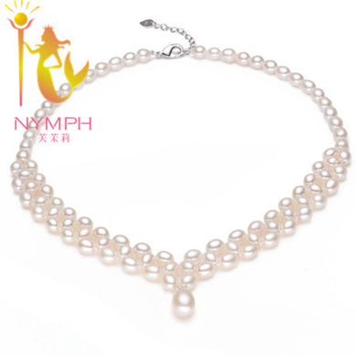 Charming pearl necklace natural colar pearl jewelry fine Engagement wedding for women