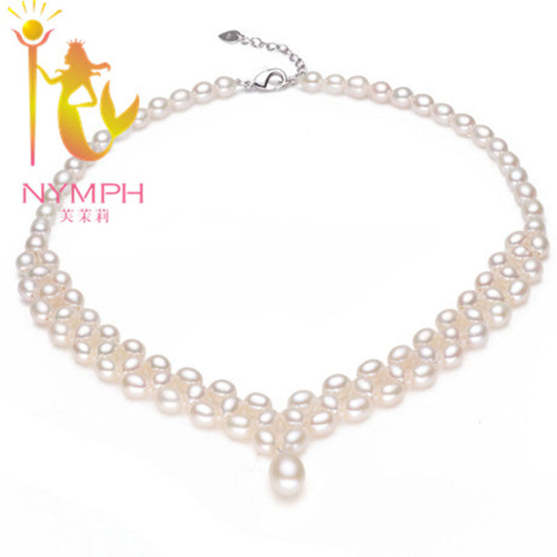 Charming pearl necklace natural colar pearl jewelry fine Engagement wedding for women