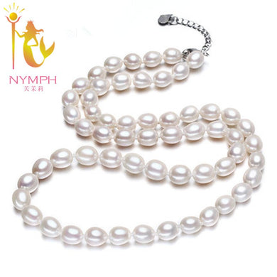 [NYMPH] Pearl Necklace Fine Jewelry Natural Pearl Necklace Wedding White Trendy Gift Stone Collar For Women [X1224]