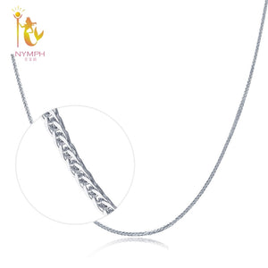Genuine 18K White Gold Chain Fine White Gold Chain Necklace 18 inches au750 jewelry Wedding Party Gift For Women X312bai