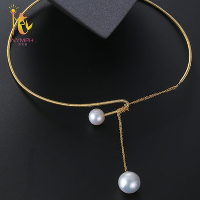 [NYMPH] Natural Pearl Choker Necklace For Women Fine Jewelry Natural Pearl Torques 2018 New Fashion Wedding Gift X348