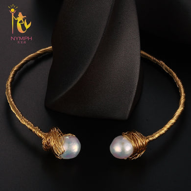 [NYMPH] Collana girocollo di perle per le donne Gioielleria raffinata Perle naturali Torque 2018 Nuovo regalo di nozze di moda X333 
