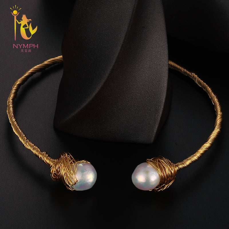 [NYMPH] Collana girocollo di perle per le donne Gioielleria raffinata Perle naturali Torque 2018 Nuovo regalo di nozze di moda X333 