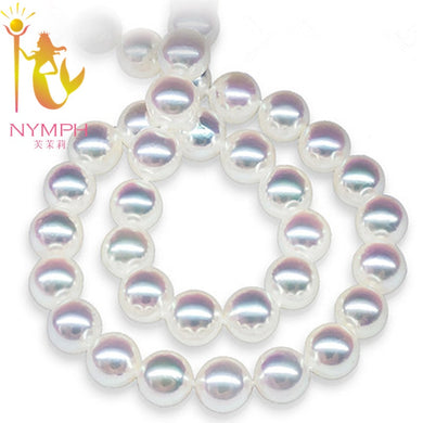 Pearl Jewelry Natural Pearl Necklace 8-9mm Round Collar Beads Stone Gift With Box Wedding Party For Women