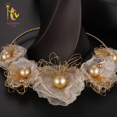 [NYMPH] SouthSea Pearls Choker Necklace For Women Fine Jewelry Luxury Natural Sea Pearl Torques 2018 New Party Gift X338
