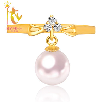 brand Japanese akoya pearl RING,Excellent luster real 18k yellow gold pearl ring for women J110