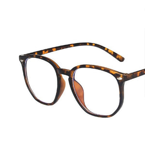 NYWOOH Anti Blue Light Glasses Frame Women Men Computer Eyewear Polygon Eyeglasses for Ladies Leopard Clear Optical Frames