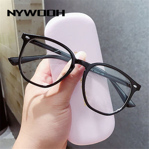 NYWOOH Anti Blue Light Glasses Frame Women Men Computer Eyewear Polygon Eyeglasses for Ladies Leopard Clear Optical Frames