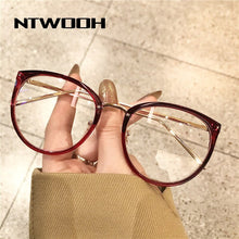 Load image into Gallery viewer, NYWOOH Cat Eye Glasses Frames Women Vintage Metal Fake Eyeglasses Retro Myopia Frame Clear Optical Spectacles