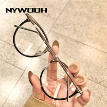 Load image into Gallery viewer, NYWOOH Cat Eye Glasses Frames Women Vintage Metal Fake Eyeglasses Retro Myopia Frame Clear Optical Spectacles