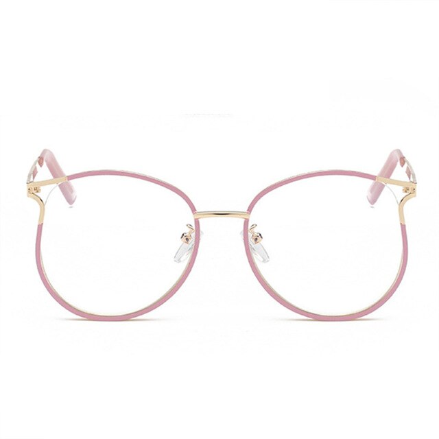 Cat Eye Glasses Frames for Women Transparent Optical Eyeglasses Ladies Metal Hollow Frame Fake Eyewear Frame