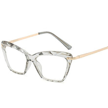 Carica l&#39;immagine nel visualizzatore di Gallery, NYWOOH Eyeglasses for Women able Cat Eye Glasses Frames Metal Optical Spectacles Transparent Fake Eyeglass