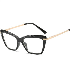 NYWOOH Eyeglasses for Women able Cat Eye Glasses Frames Metal Optical Spectacles Transparent Fake Eyeglass