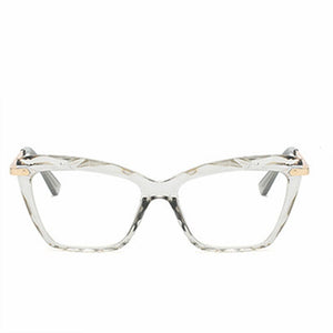 NYWOOH Eyeglasses for Women able Cat Eye Glasses Frames Metal Optical Spectacles Transparent Fake Eyeglass