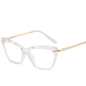 NYWOOH Eyeglasses for Women able Cat Eye Glasses Frames Metal Optical Spectacles Transparent Fake Eyeglass