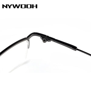 NYWOOH Finished Myopia Glasses Men Half Frame Metal Student Nearsighted Eyewear Ultralight Shortsighted Eyeglasses -1.0 to -6.0