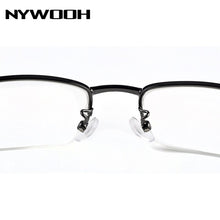 Load image into Gallery viewer, NYWOOH Finished Myopia Glasses Men Half Frame Metal Student Nearsighted Eyewear Ultralight Shortsighted Eyeglasses -1.0 to -6.0