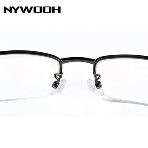 NYWOOH Finished Myopia Glasses Men Half Frame Metal Student Nearsighted Eyewear Ultralight Shortsighted Eyeglasses -1.0 to -6.0