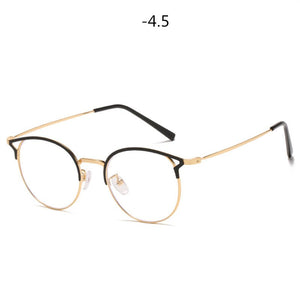 Finished Myopia Glasses Women Sexy Cat Eye Eyeglasses Metal Nearsighted Prescription Diopter -1.0 2.0 2.5 3.0 3.5 to 6.0
