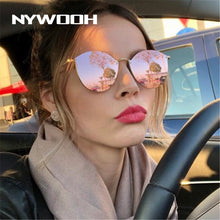 Load image into Gallery viewer, NYWOOH-Gafas de sol para mujer estilo ojos de gato sin montura UV400, anteojos con protección solar, revestimiento de lujo, efecto espejo, diseño retro