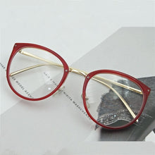 Load image into Gallery viewer, NYWOOH Red Cat Eye Glasses Women Transparent Eyeglasses Frames Vintage Clear Lens Optical Metal Myopia Spectacles Frame