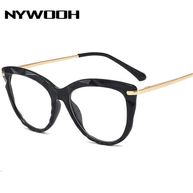 NYWOOH Sexy Cat Eye Glasses Women's Frames  Brand Designer Transparent Optical Retro Eyeglasses Frames