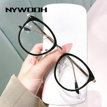 Load image into Gallery viewer, Transparent Cat Eye Glasses Frames Women Men Vintage Clear Optical Round Eyeglasses Metal Myopia Frame