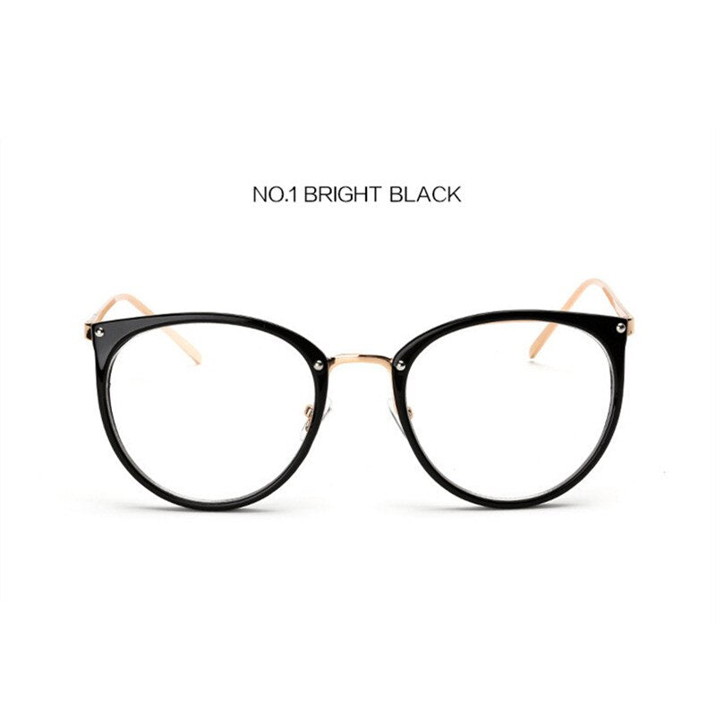 NYWOOH Transparent Eyeglasses Frames Women Retro Cat Eye Glasses Myopia Frame Vintage Fake Eyeglass Metal Optical Spectacles