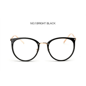 Transparent Eyeglasses Frames Women Retro Cat Eye Glasses Myopia Frame Vintage Fake Eyeglass Metal Optical Spectacles