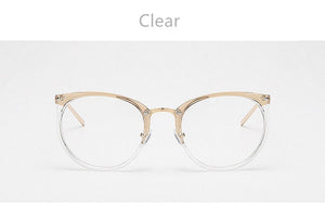 Transparent Eyeglasses Frames Women Retro Cat Eye Glasses Myopia Frame Vintage Fake Eyeglass Metal Optical Spectacles
