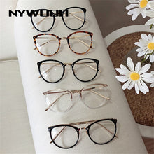 Load image into Gallery viewer, Transparent Eyeglasses Frames Women Retro Cat Eye Glasses Myopia Frame Vintage Fake Eyeglass Metal Optical Spectacles