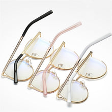 Load image into Gallery viewer, Trendy Cat Eye Glasses Frames for Women Transparent Optical Eyeglasses Ladies Metal Hollow Frame Female Fake Eyewear