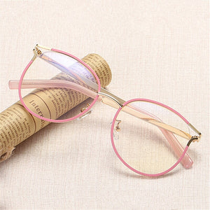 Trendy Cat Eye Glasses Frames for Women Transparent Optical Eyeglasses Ladies Metal Hollow Frame Female Fake Eyewear