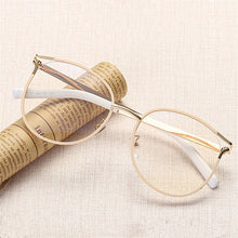 Load image into Gallery viewer, Trendy Cat Eye Glasses Frames for Women Transparent Optical Eyeglasses Ladies Metal Hollow Frame Female Fake Eyewear
