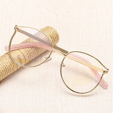 Load image into Gallery viewer, Trendy Cat Eye Glasses Frames for Women Transparent Optical Eyeglasses Ladies Metal Hollow Frame Female Fake Eyewear